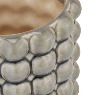 Ceramic Bubble Planter Pot in Grey Finish