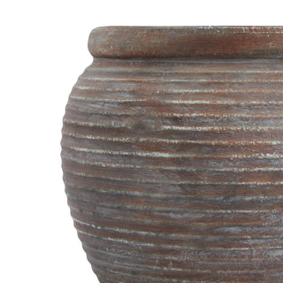 Large Ceramic Siena Planter with Brown Rim