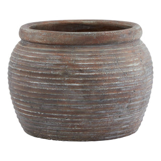 Large Ceramic Siena Planter with Brown Rim