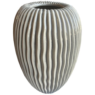 Large Striped Ceramic Vase Pallida Collection