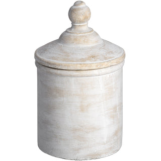 Lucidora - Large Antique White Canister - Decorative Jars