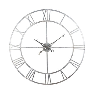 Lucidora - Large Silver Foil Skeleton Wall Clock - Wall Clocks