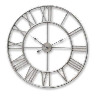 Lucidora - Large Silver Skeleton Wall Clock - Wall Clocks
