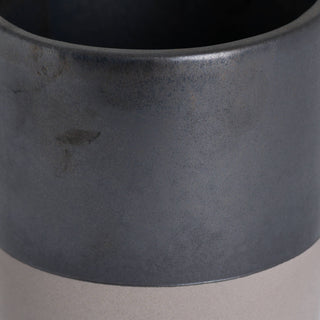 Lucidora - Metallic Grey Ceramic Planter - Planters
