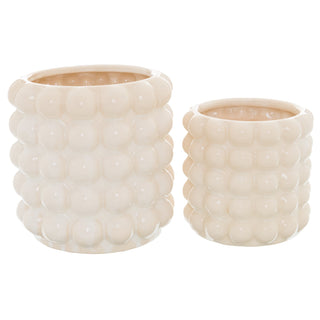 Lucidora - Seville Collection Large Cream Bubble Panter - Planters