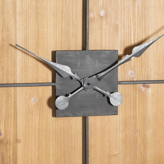 Lucidora - Williston Square Large Wooden Wall Clock - Wall Clocks