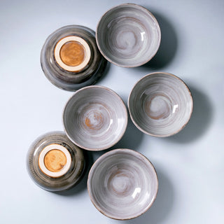 Ceramic grey blue bowls