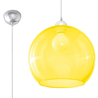 Yellow Steel Glass Pendant Light Fixture
