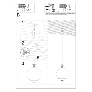 Yellow Steel Glass Pendant Light Fixture