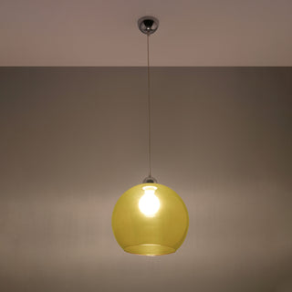 Yellow Steel Glass Pendant Light Fixture