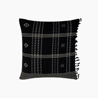 Black Cotton Siyali Cushions with Feather Filler