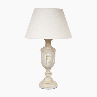 Distressed Clisha Beige Mango Wood Table Lamp