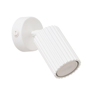 Modern White Ribbed Wall Lamp with Switch