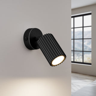 Wall lamp KARBON black with a switch