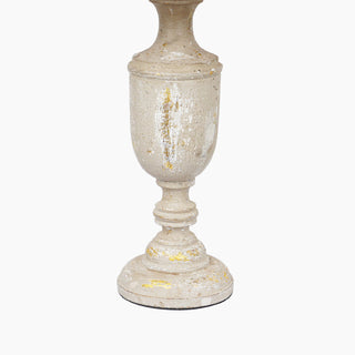 Distressed Clisha Beige Mango Wood Table Lamp