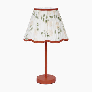 Peach Metal Tobias  Table Lamp with Floral Shade