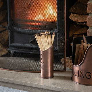 Log Bucket and Kindling Bucket with Copper Finish
