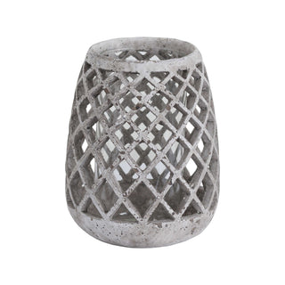 Ceramic Hurricane Lantern Garda Stone Finish