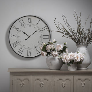 Large Wall Clocks: Embossed Station Clock with Roman Numerals
