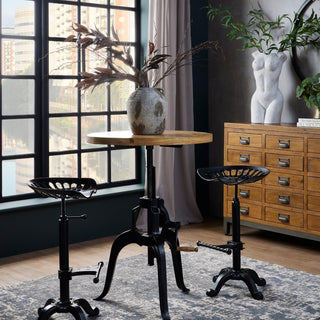 Adjustable Metal Bistro Table with Draftsman Charm