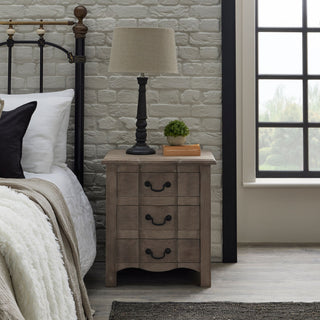 Wooden Copgrove Bedside Table with 3 Drawers
