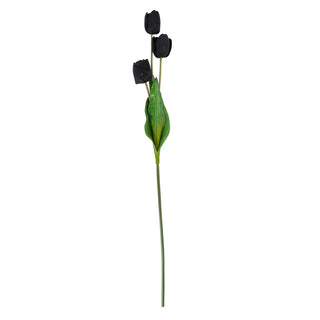 Artificial Flora - Tall Black Triple Tulip Stem