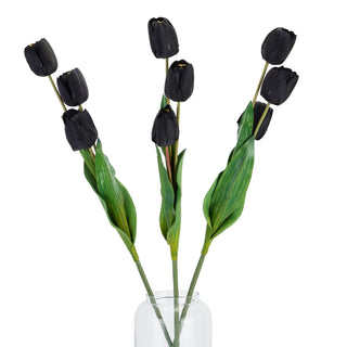 Artificial Flora - Tall Black Triple Tulip Stem