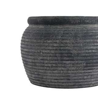 Large Indoor Plant Pots: Amalfi Grey Rimmed Design