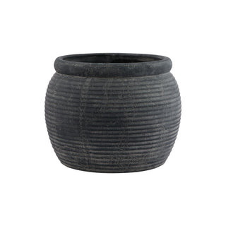 Large Indoor Plant Pots: Amalfi Grey Rimmed Design