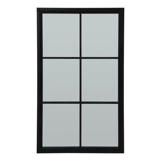 Black Wood Large Window Mirror