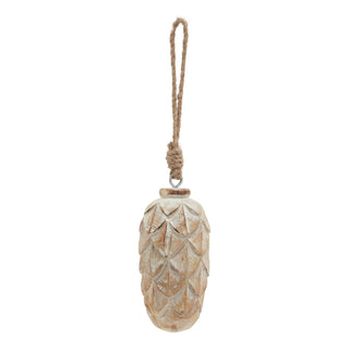 Christmas Bauble: Antique Pine Cone with White Wash Finish