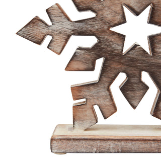 Rustic Wooden Snowflake with White Wash Finish