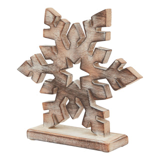 Rustic Wooden Snowflake with White Wash Finish