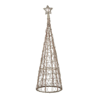 Wicker LED Christmas Tree with Star Topper