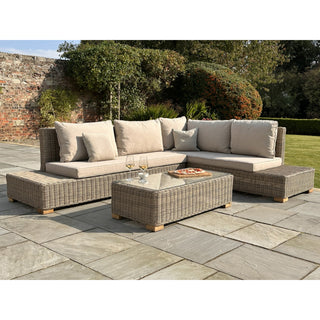 Capri Collection: Rattan Outdoor Corner Sofa with Coffee Table