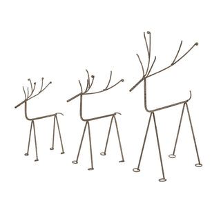 Rustic Metal Reindeer On Stand