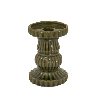 Alora Olive Ceramic Pillar Candle Holder