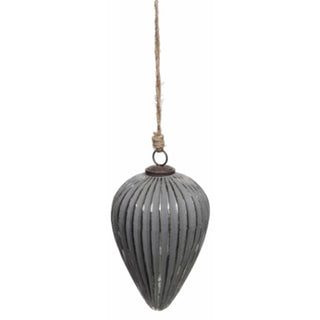 Grey Metallic Collection Large Cone Bauble