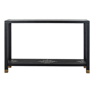 Lennox Black Console Table with Glass Top