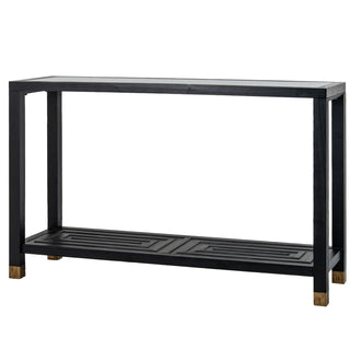 Lennox Black Console Table with Glass Top