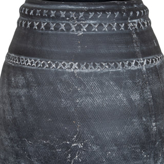 Etched Collection Black Ceramic Urn Vase
