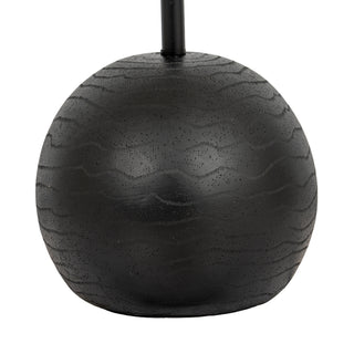 Black Cannon Floor Lamp With Hessian Shade