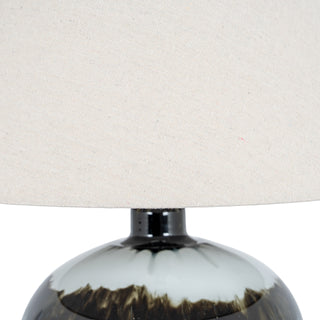 Midnight Shadows Squat Table Lamp With Linen Shade