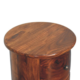 Lucidora - 3 Drawer Chestnut Sheesham Drum - End Tables