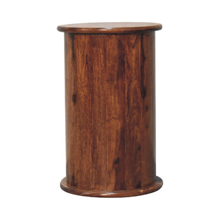 Lucidora - 3 Drawer Chestnut Sheesham Drum - End Tables
