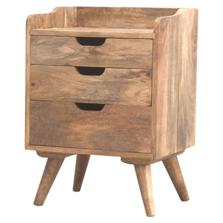 Lucidora - 3 Drawer Gallery Bedside - Bedside Cabinets
