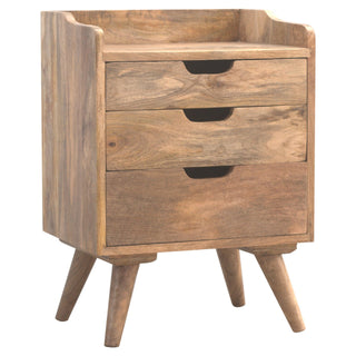 Lucidora - 3 Drawer Gallery Bedside - Bedside Cabinets