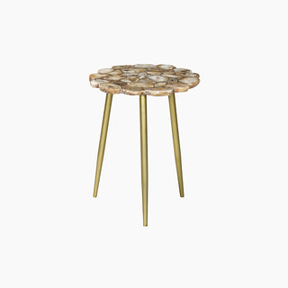 Agate End Table Myra, Natural Elegance with Tripod Legs