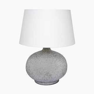 Grey Metal Hugo Table Lamp with Linen Shade