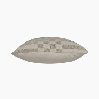 Sofa Cushion: Ernest Cotton-Linen, Beige Check Design